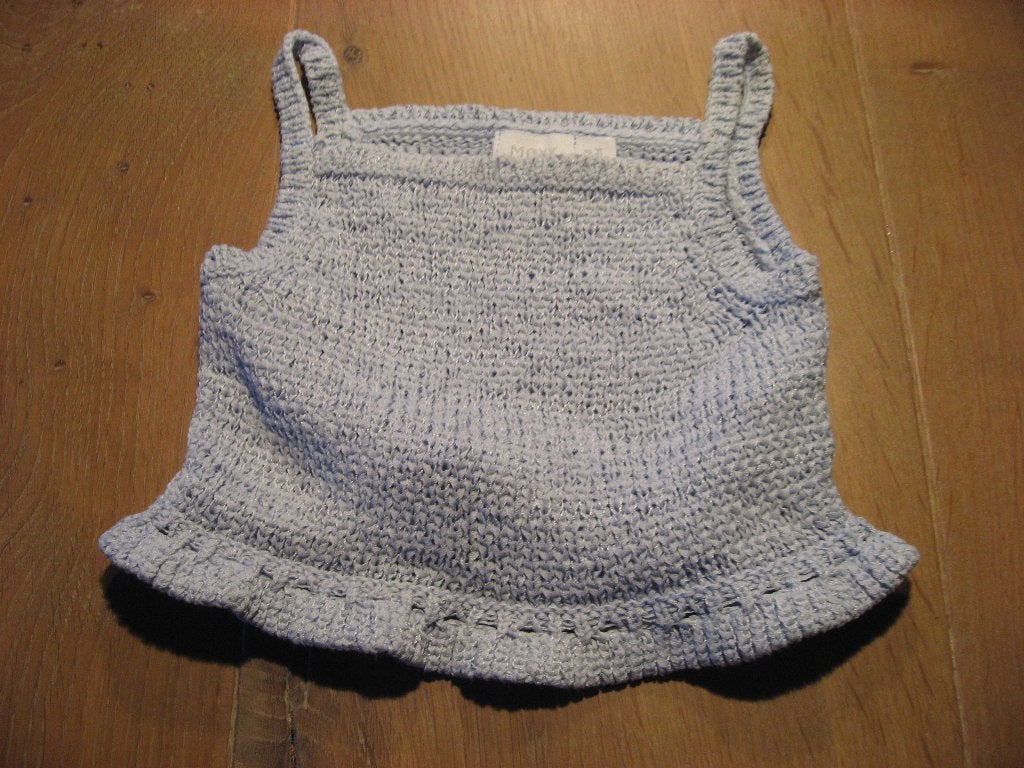 schattig blauw Mexx gehaakt hesje / hemdje / topje, maat 68, Mexx, Nieuw, Shirtje of Longsleeve, Verzenden