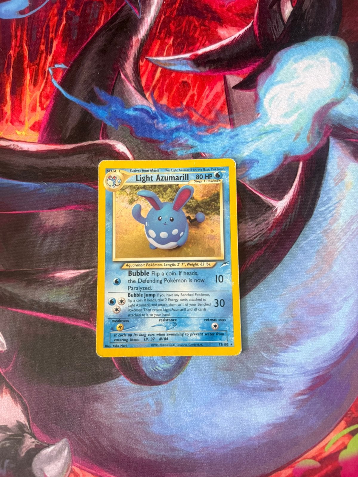 Light Azumarill holo 13/105 Neo Destiny, Ophalen of Verzenden, Losse kaart