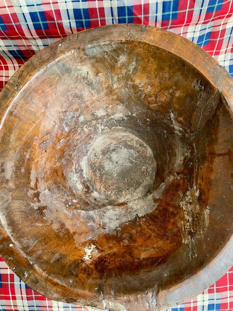 Sfeervolle grote houten schaal., Antiek en Kunst, Ophalen