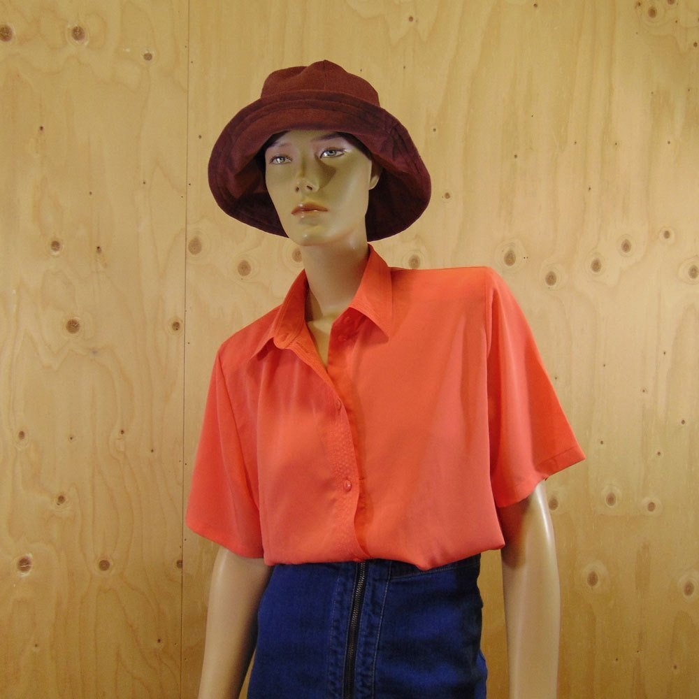 Vintage / retro blouse oranje / roze Sommermann maat 40, Maat 38/40 (M), Oranje, Zo goed als nieuw, Verzenden