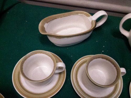 servies p/ amf bruin creme aardewerk, Ophalen of Verzenden, 'T Olde Gre-j, Info@toldegrej.nl, Endepoelstraat 20f Didam