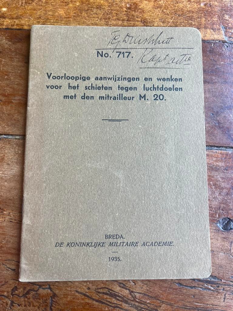 Nederlands voorschrift M20 luchtdoel Britt Lewis Mitrailleur, Ophalen of Verzenden, Nederland