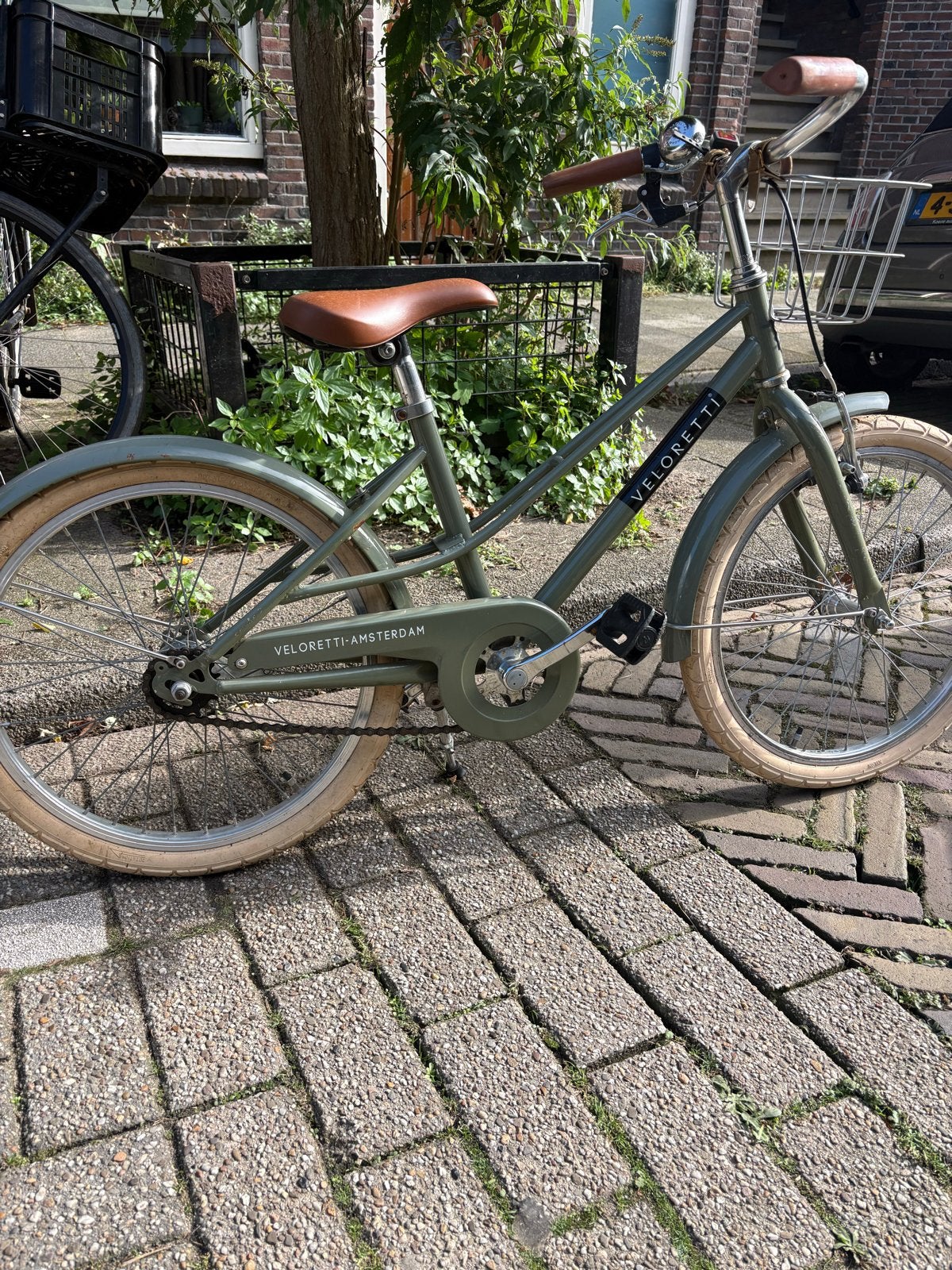Veloretti Kinderfiets 20 inch- Groen met Mandje, Fietsen en Brommers, Ophalen, Gebruikt, Terugtraprem, 20 inch of meer