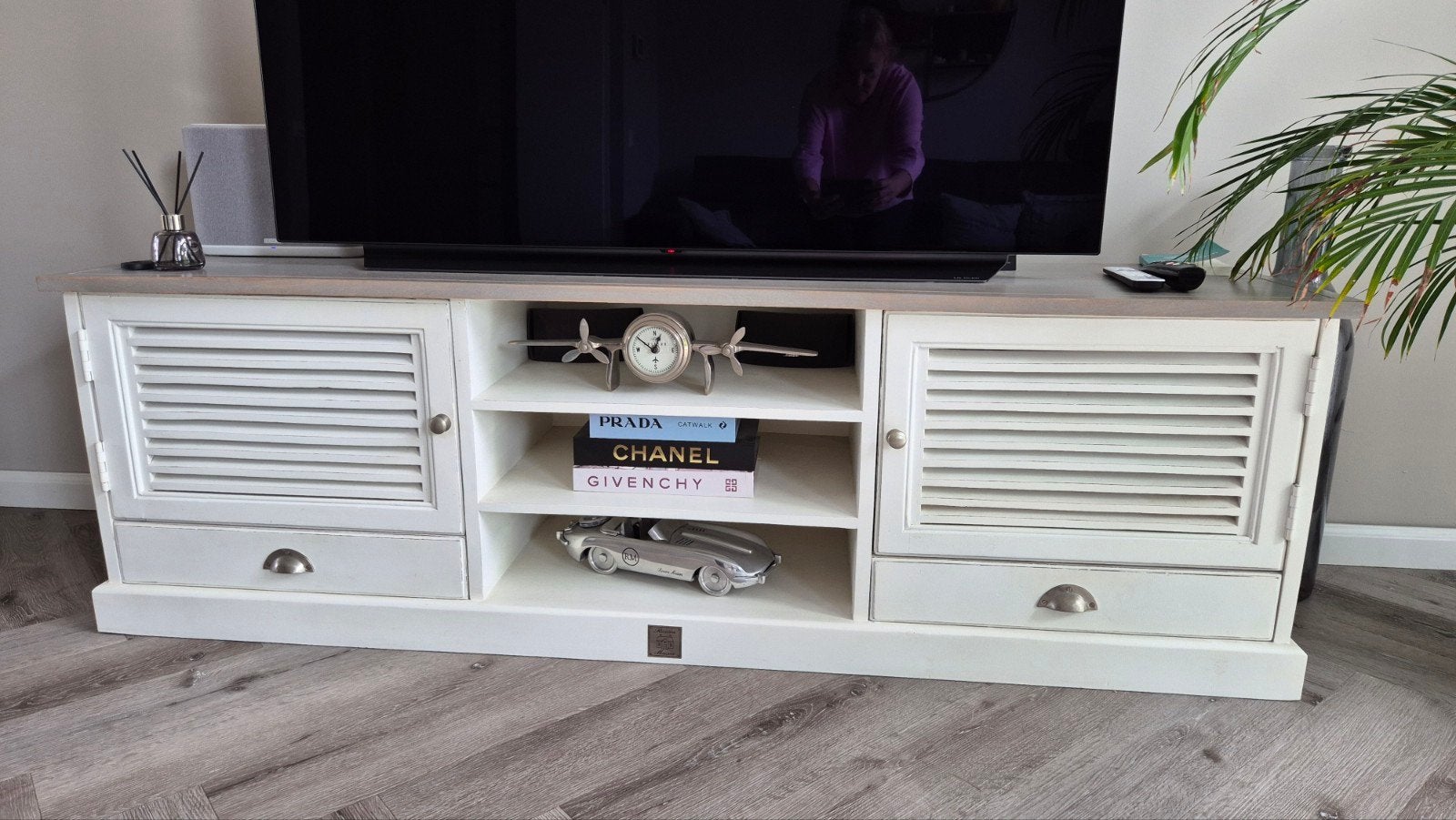 Riviera Maison tv meubel, Ophalen, Minder dan 100 cm, 25 tot 50 cm, Landelijk
