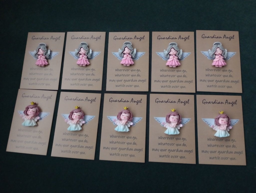 10 stuks guardian angel op kaartje roze en blauw, Hobby en Vrije tijd, Ophalen of Verzenden, Nieuw
