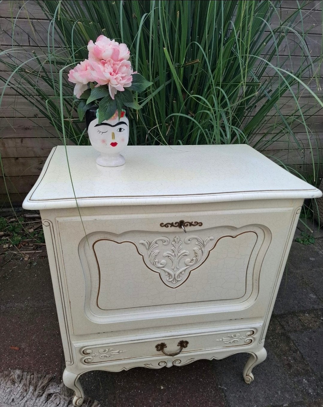 kast queen ann vintage sierlijk klepkast, Ophalen, Gebruikt, Minder dan 45 cm, 70 cm of meer