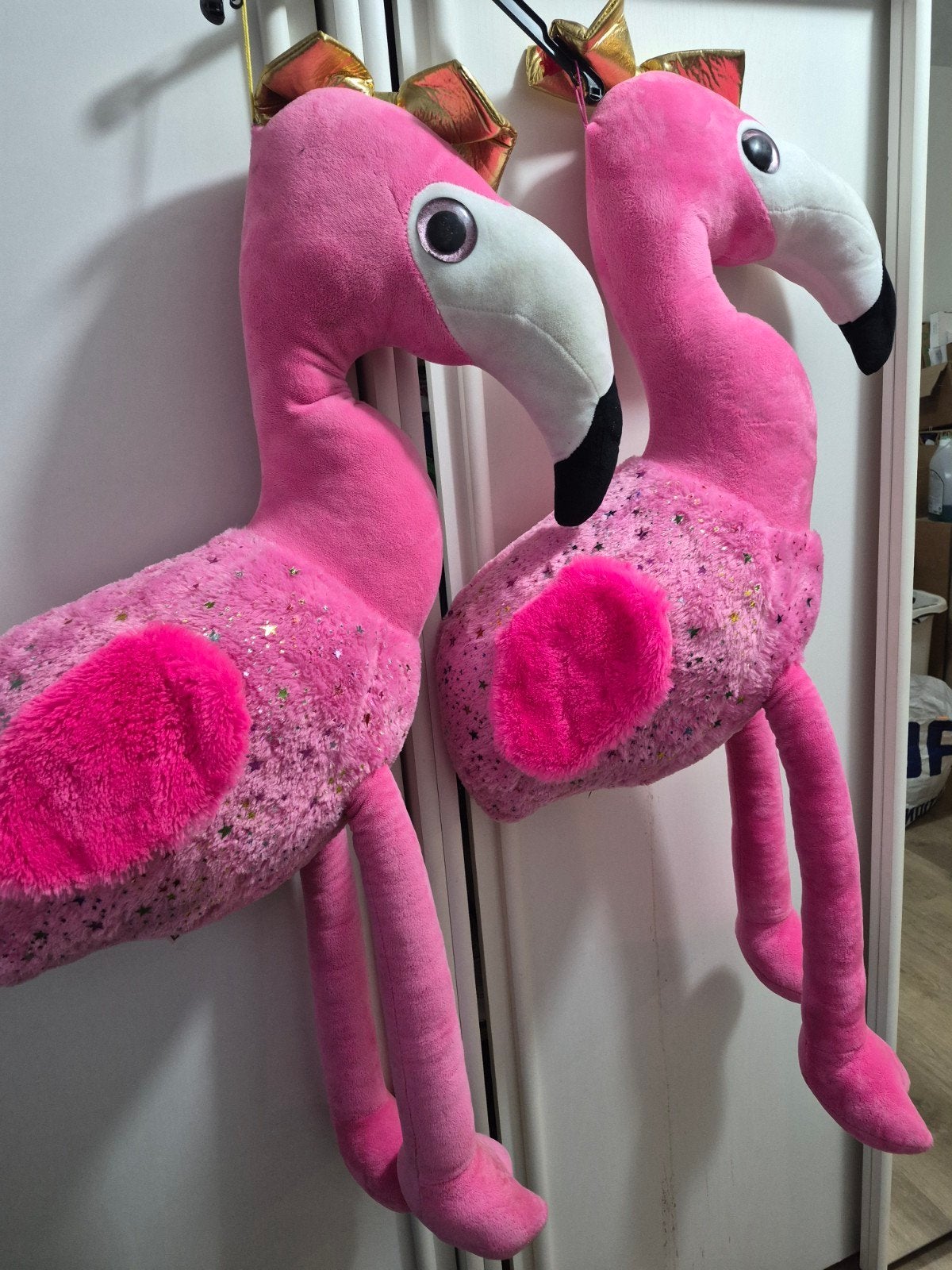 flamingo knuffel xxl 2 stuks 108 cm lang 45 euro incl vrznd, Overige merken, Overige karakters, Overige typen, Ophalen of Verzenden
