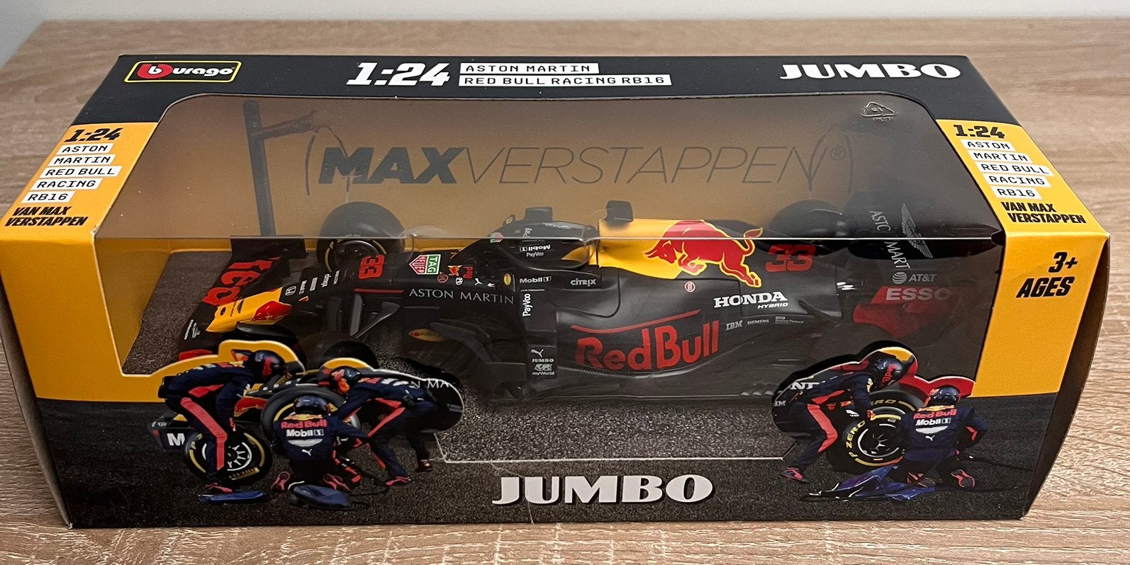 Max Verstappen - Jumbo - Burago - RB16, Hobby en Vrije tijd, Ophalen of Verzenden, Zo goed als nieuw, Bburago