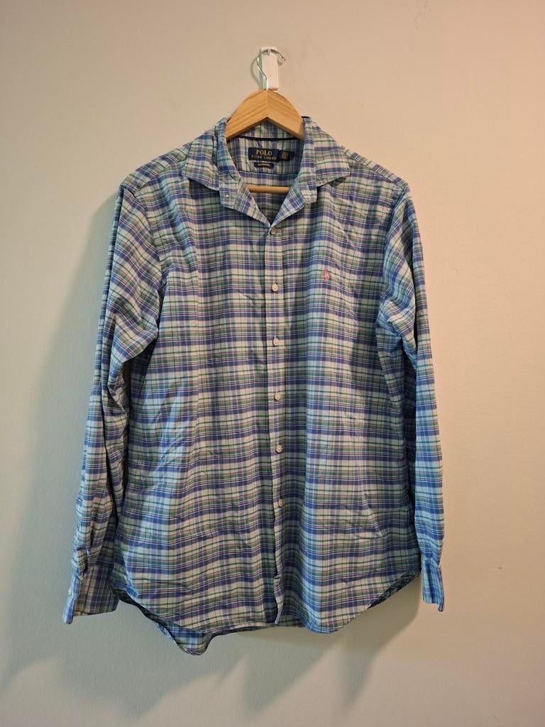 Ralph Lauren overhemd blauw geruit maat L, Kleding | Heren, Overhemden, Blauw, Ralph Lauren, Ophalen of Verzenden, Zo goed als nieuw
