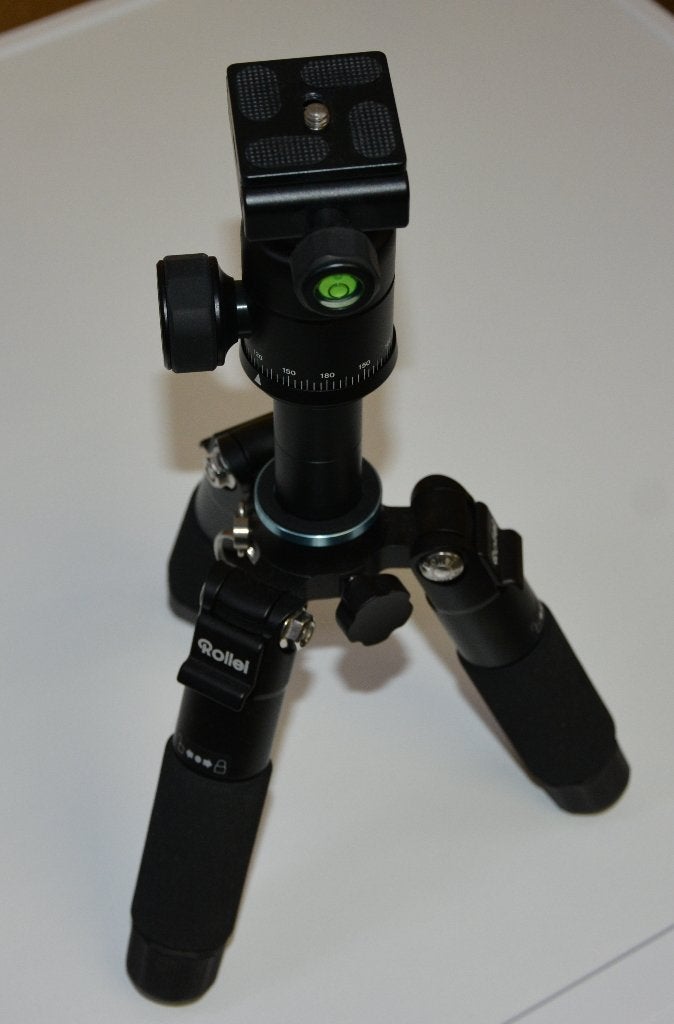 Rollei Compact Traveler Mini M-1 Reisstatief (Zwart), 125 cm of minder, Zo goed als nieuw, Rollei, Inclusief draagtas