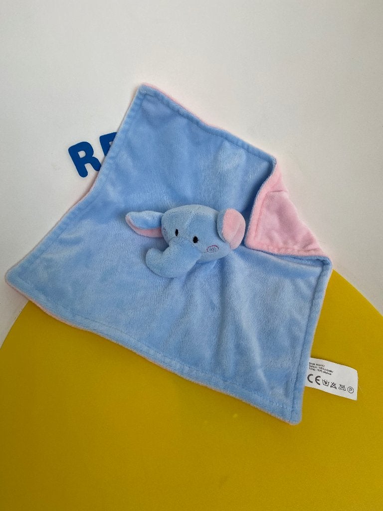 K1756 zeeman Wibra doekje olifant blauw roze, Ophalen of Verzenden, Zo goed als nieuw, Olifant
