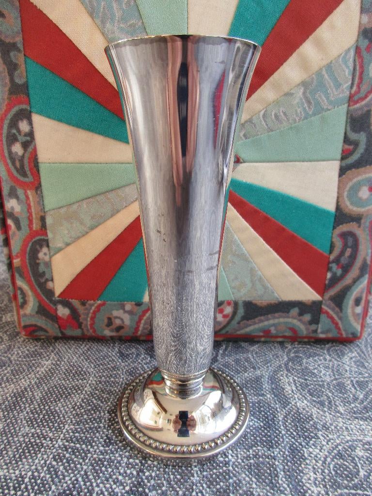 curiosa - vintage verzilverd vaasje van KELTUM - 12 cm, Antiek en Kunst, Curiosa en Brocante, Ophalen of Verzenden