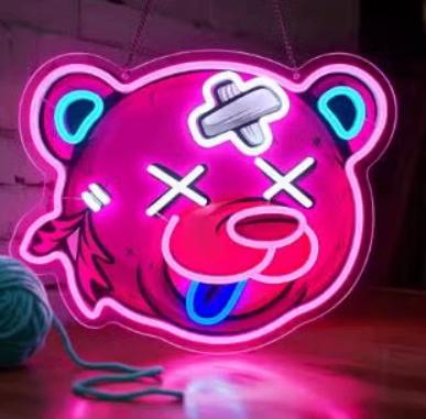 LED lamp neon stijl Roze Beer (38x30cm), Ophalen of Verzenden, Nieuw, Lichtbak of (neon) lamp