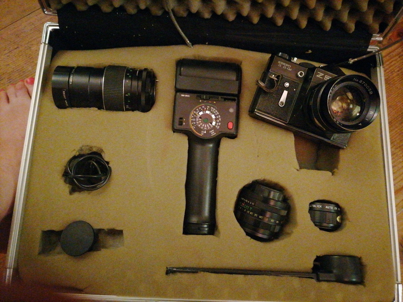 Vintage Zenit foto camera, Ophalen of Verzenden, Gebruikt, Spiegelreflex, Overige Merken