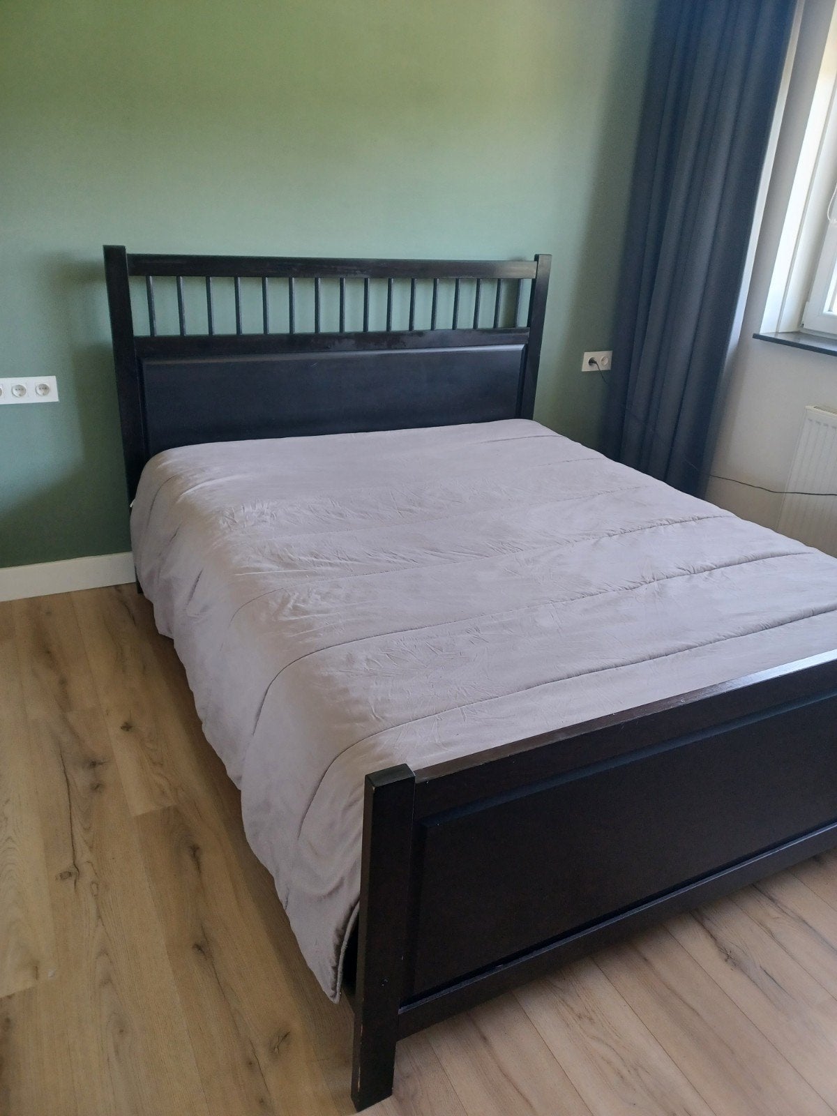 GRATIS 2-persoonsbed 160x200 cm met lattenbodems, Ophalen, Gebruikt, Zwart, Tweepersoons