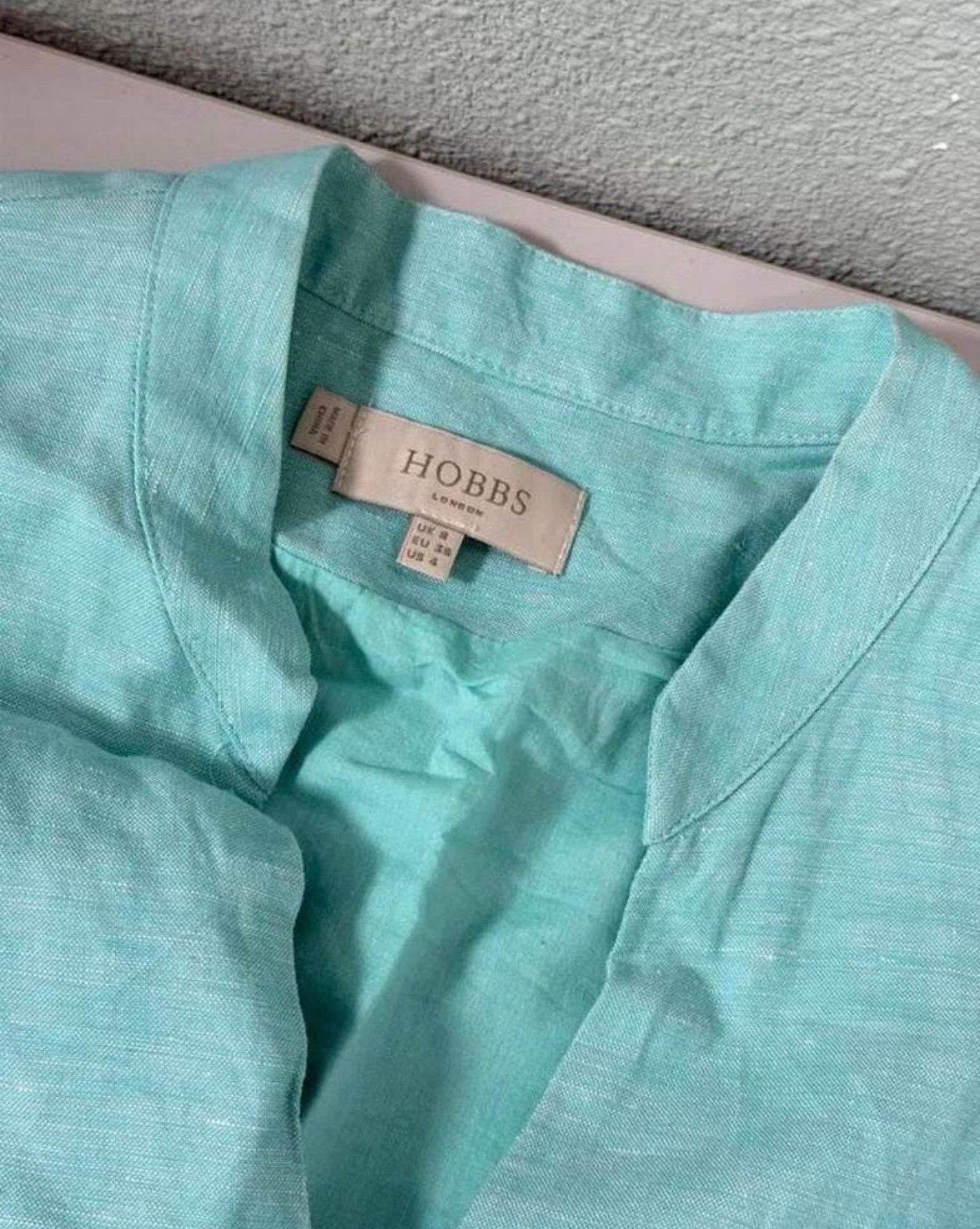 Hobbs London jurk turquoise mouwloos + touw ceintuur 36-S, Kleding | Dames, Blauw, Ophalen of Verzenden, Zo goed als nieuw, H