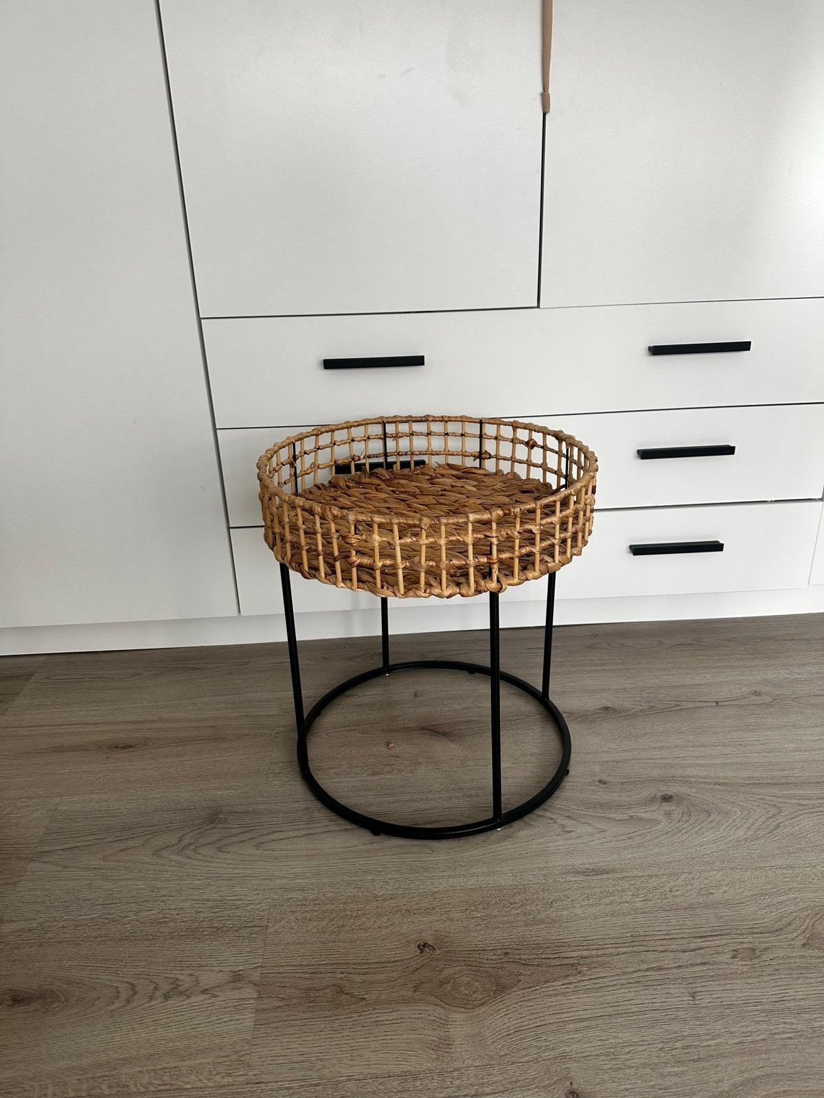 2x Rotan bijzettafel/plantenstandaard, Boho, Ophalen of Verzenden, Zo goed als nieuw, Natuurlijk materiaal