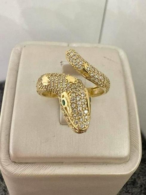Prachtige 14 karaats gouden slangen ring, Sieraden, Tassen en Uiterlijk, Ringen, Ophalen of Verzenden, Nieuw, Goud, Dame