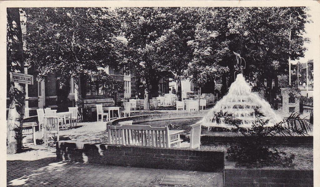 Hillegersberg. Lommerijk.Verlichte vischvijver met fontein., Verzenden, 1940 tot 1960, Ongelopen, Zuid-Holland