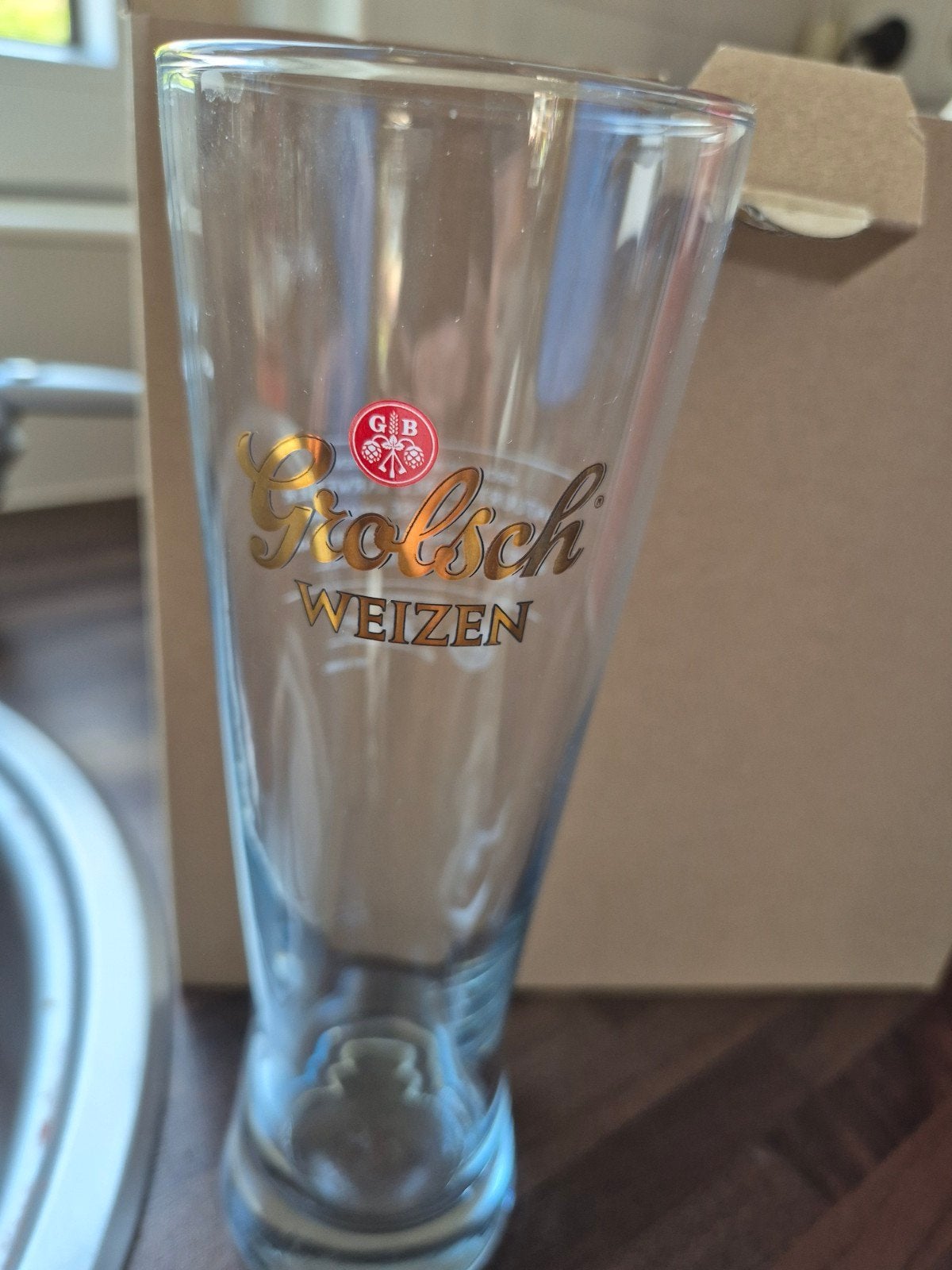 nieuw in de doos 6 grolsch weizen glazen 0.3L, Ophalen of Verzenden, Nieuw, Glas of Glazen, Grolsch