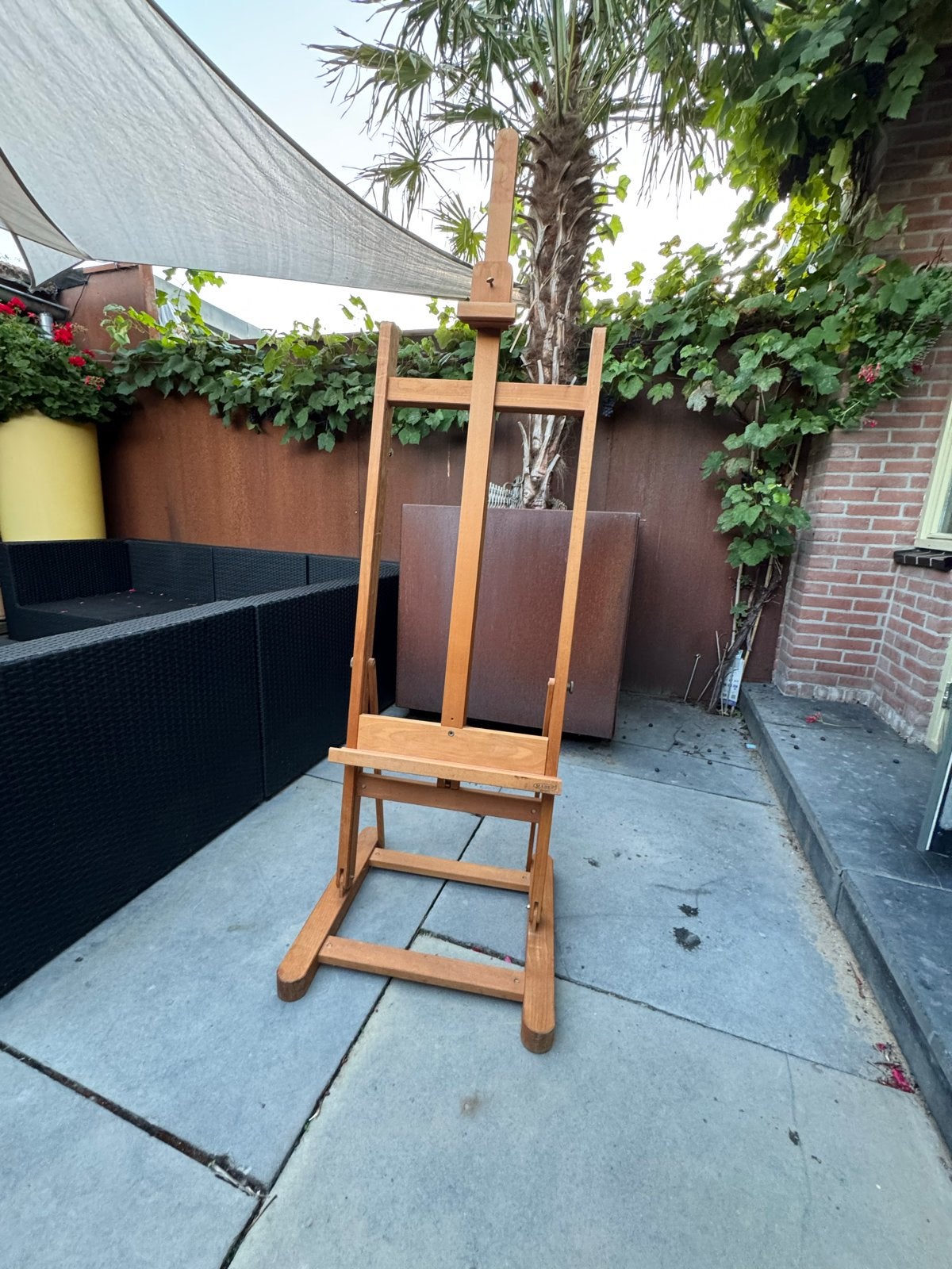 Houten schildersezel, stevig en verstelbaar, Hobby en Vrije tijd, Ophalen, Gebruikt, Ezel