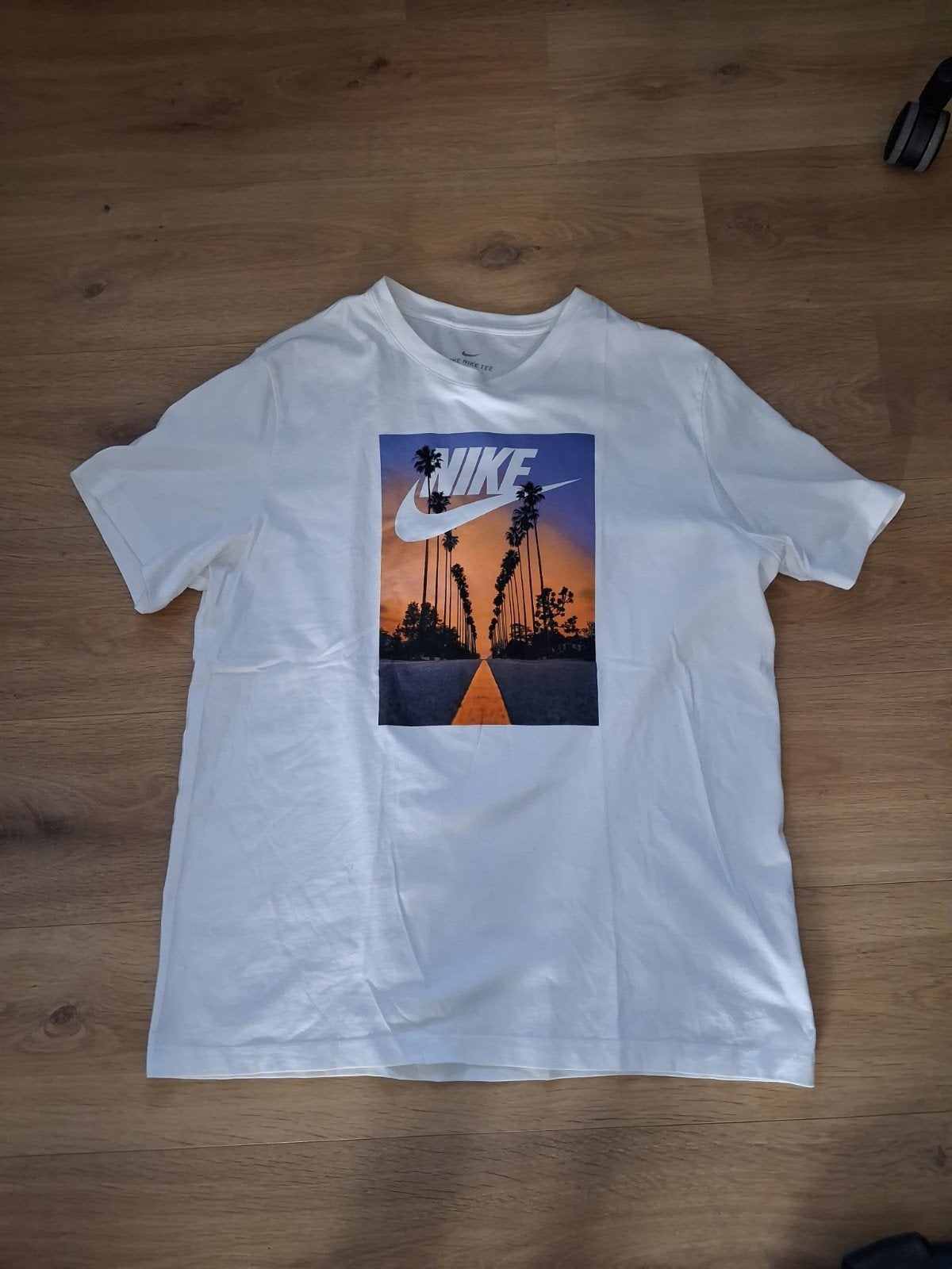 Nike T-shirt XL wit met palmboom print en swoosh, Wit, Nike, Maat 56/58 (XL), Ophalen of Verzenden