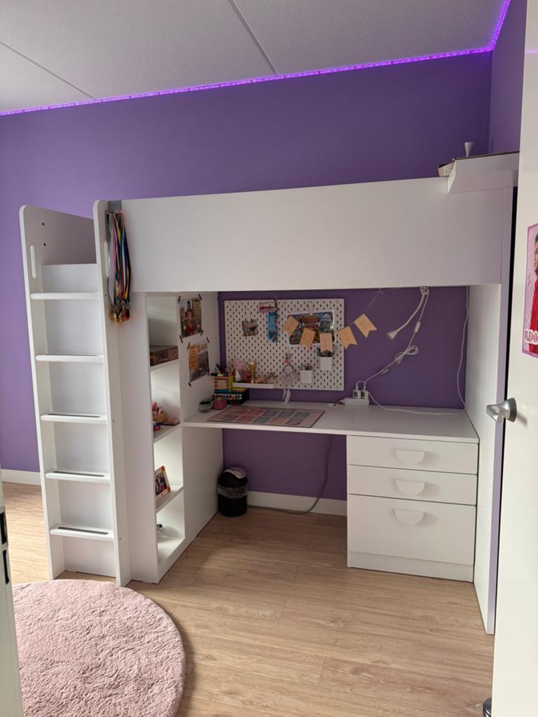 IKEA Smastad Hoogslaper met bureau en opbergruimte, Huis en Inrichting, Slaapkamer | Stapelbedden en Hoogslapers, Ophalen, Gebruikt