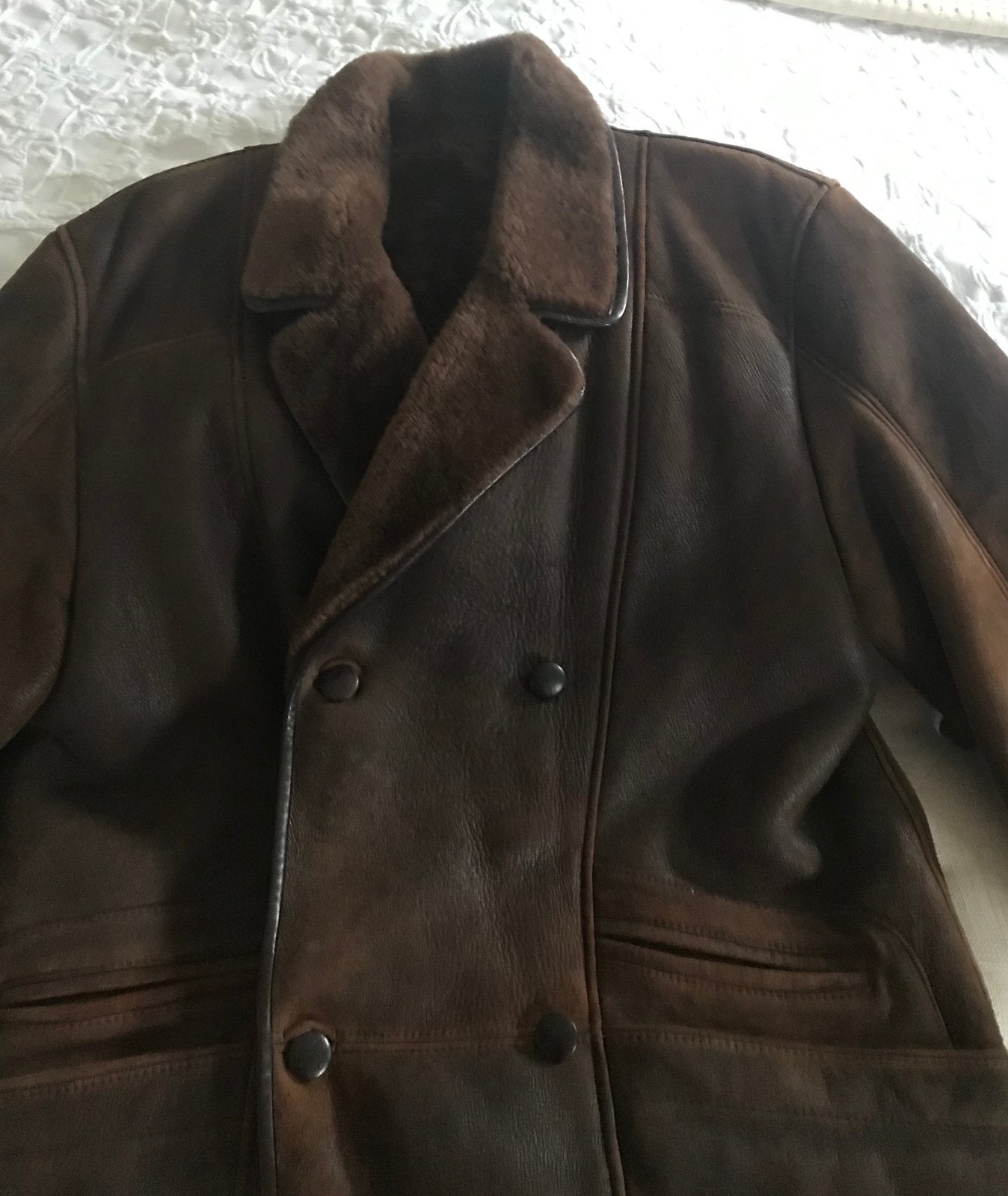 Prachtige soepele lammy coat in nieuwstaat, Kleding | Heren, Ophalen of Verzenden, Zo goed als nieuw, Maat 56/58 (XL), Bruin