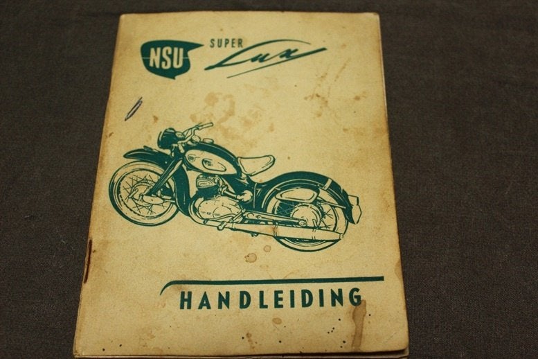 NSU Super Lux 1955 motorfiets handleiding instructie boekje, Ophalen of Verzenden, Overige merken