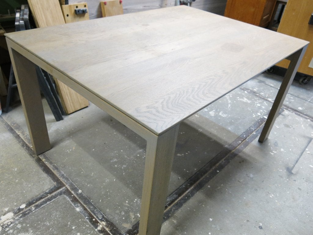 Massief eiken uitschuiftafel Greywash – 140-200 cm, Gebruikt, Past in landelijk, modern, industrieel, Eikenhout, Vijf personen of meer