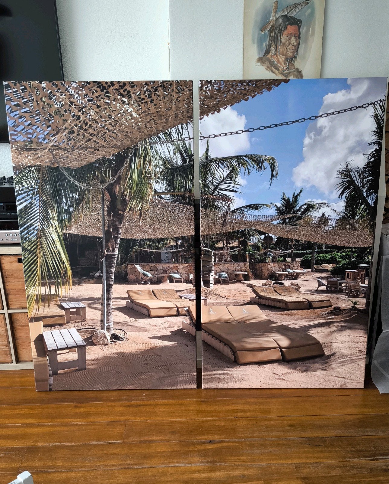 Grote canvas print XXL 2 foto panelen hawaii strand zee kust, Ophalen of Verzenden