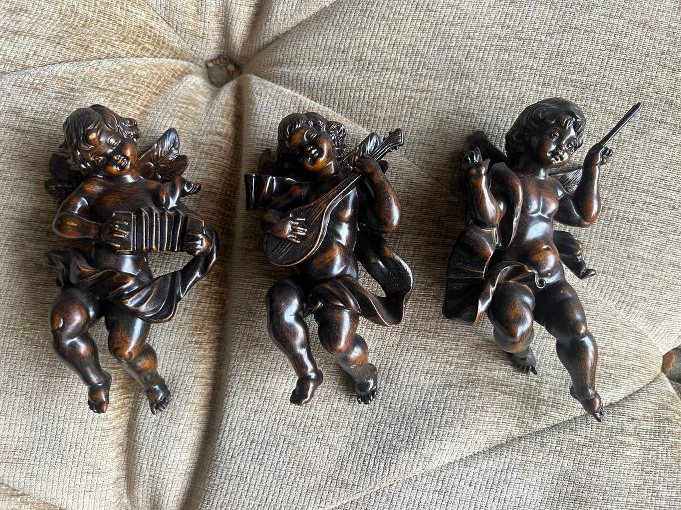 3 Vintage Cupido-beeldjes...Engeltjes Muziek Jaren '90., Verzamelen, Ophalen of Verzenden, Zo goed als nieuw, Fantasy