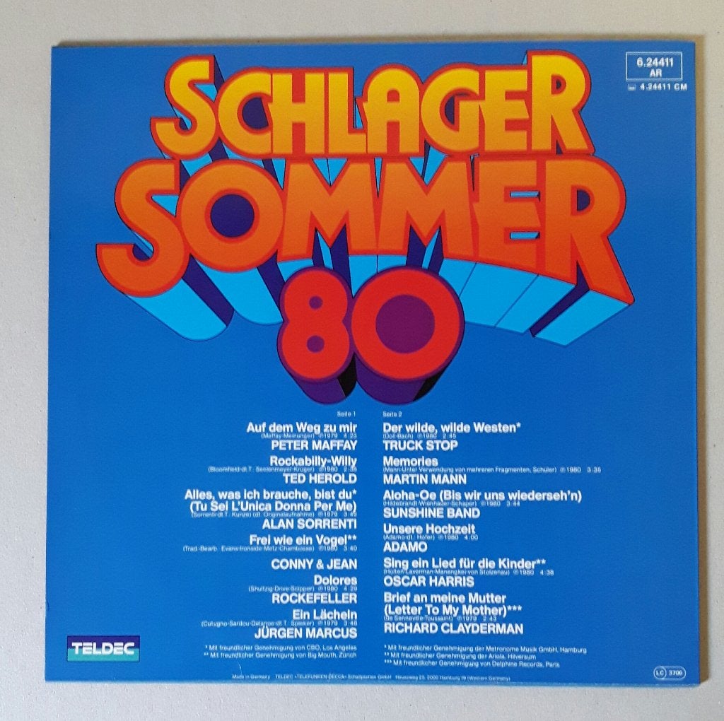 Duitse Schlager LP Schlager Sommer 80, Ophalen of Verzenden, Gebruikt, Overige formaten