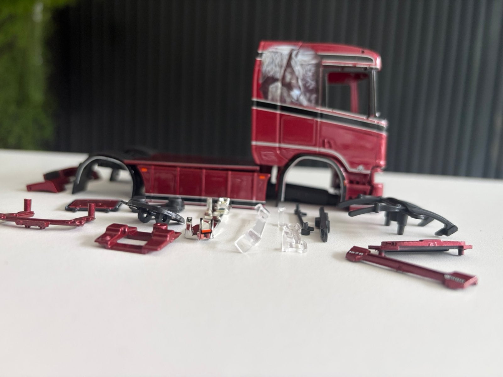 Tekno Scania Black Forest Trucking, Ophalen of Verzenden, Zo goed als nieuw, Bus of Vrachtwagen, Tekno