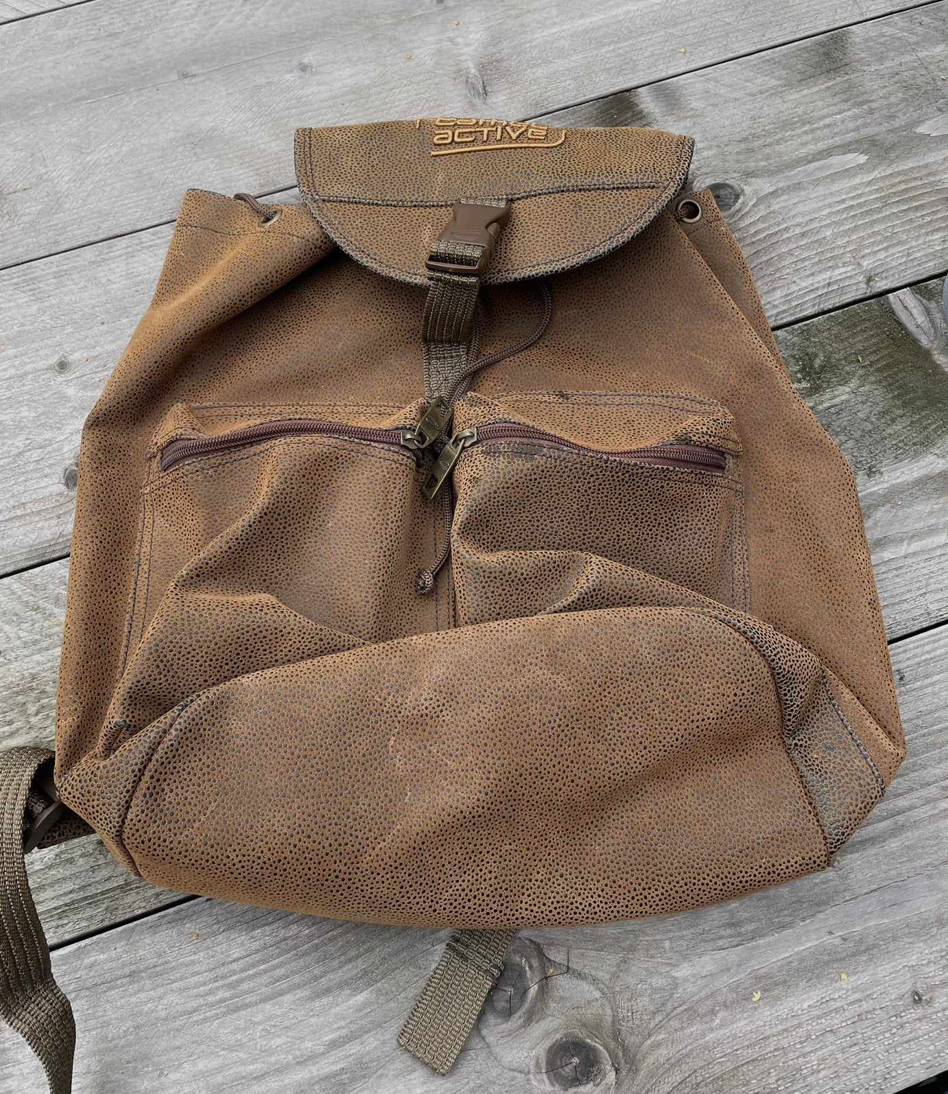 Gave Cognac kleur Camel rugtas., Ophalen of Verzenden, Zo goed als nieuw, Overige merken, 30 tot 45 cm