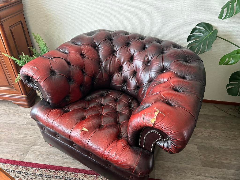 Chesterfield, Ophalen, Gebruikt, Tweepersoons, 75 tot 100 cm