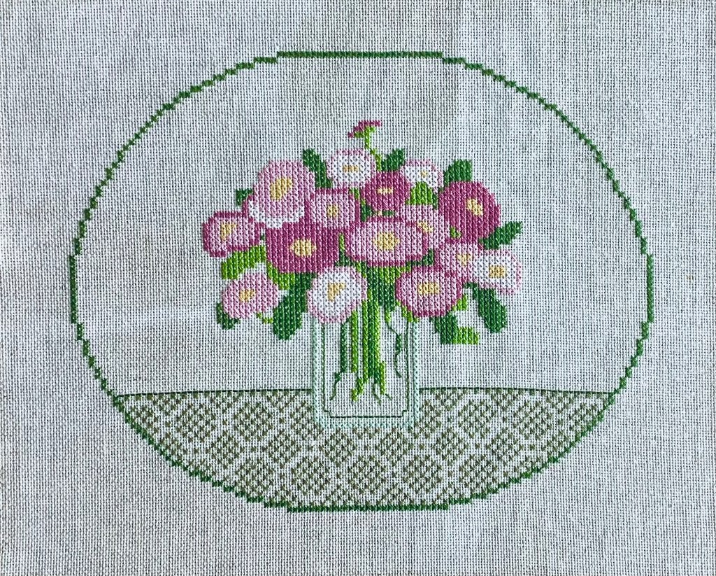 Borduurwerk, zijde, bloemen, boeket, vintage, Ophalen, Gebruikt, Handborduren, Overige typen