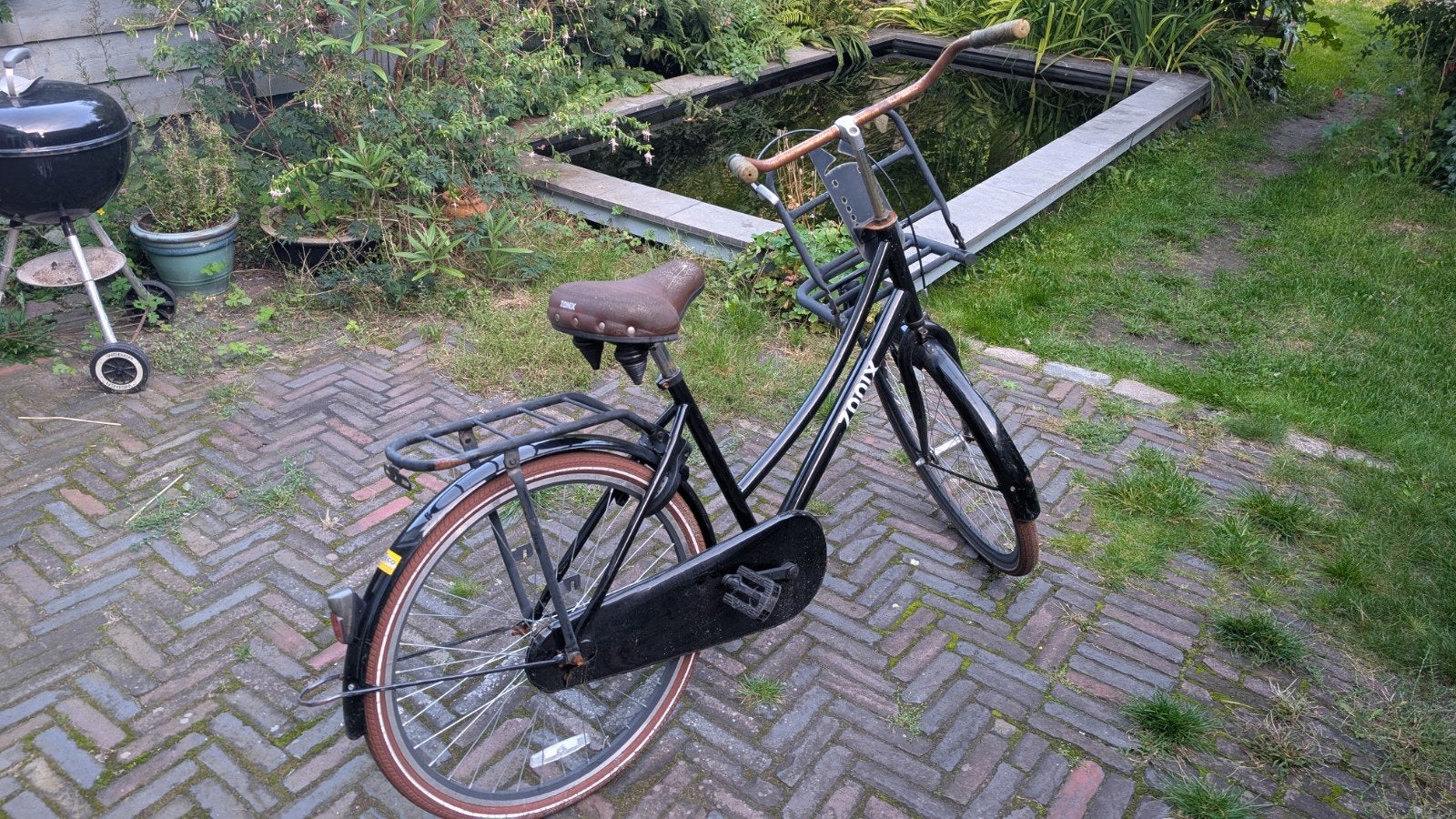 Zwarte transportfiets, frame 49cm, 28 inch wielen, Fietsen en Brommers, Fietsen | Dames | Damesfietsen, 47 tot 50 cm, Ophalen