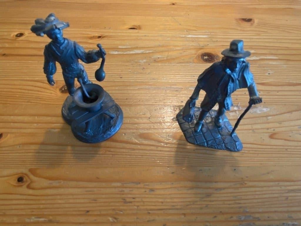 Set van 2 vintage tinnen Beroepenbeeldjes (Kok & Dokter), Ophalen of Verzenden