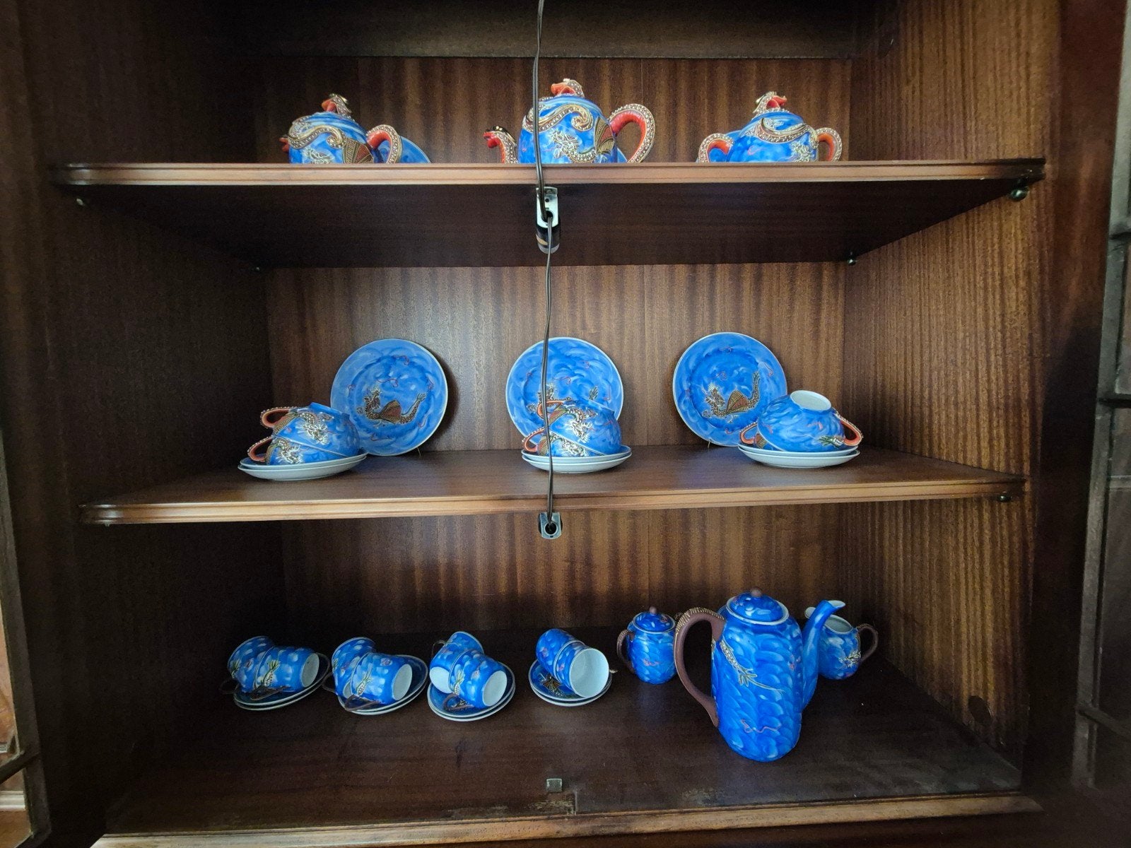 Compleet Japans koffie- en theeservies  eierschil porsel, Antiek en Kunst, Ophalen of Verzenden