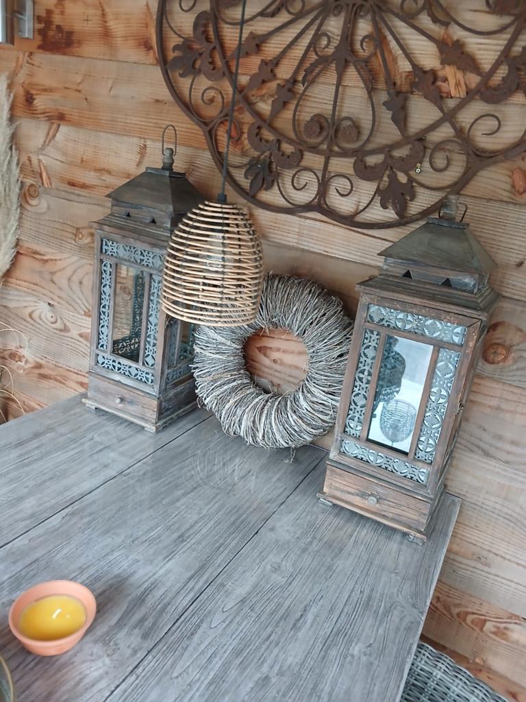 Twee grote houten windlichten, Ophalen, Hout, 50 tot 75 cm