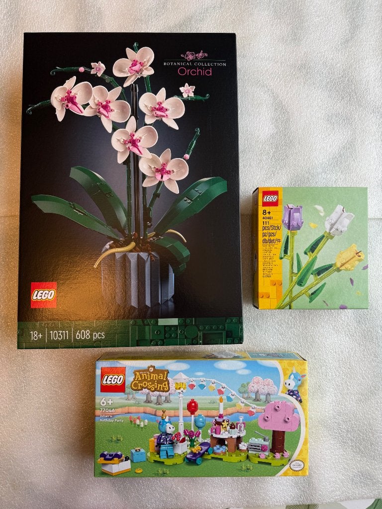 3x Nieuwe LEGO: 10311 Orchidee 40461 Tulpen 77046 Julian, Kinderen en Baby's, Ophalen of Verzenden, Nieuw, Compleet, Lego
