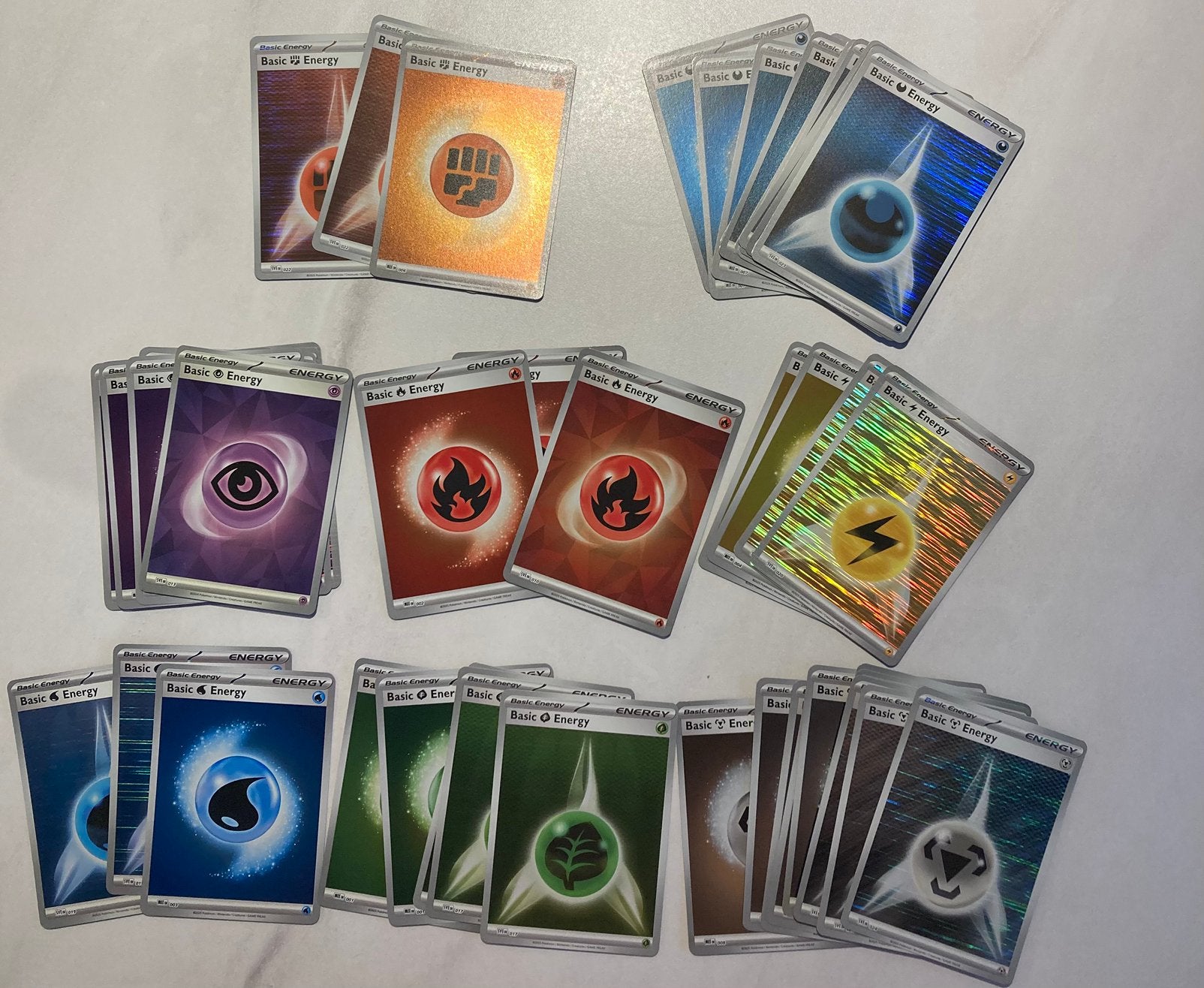 Pokemon kaarten reverse holo energie, Ophalen of Verzenden, Zo goed als nieuw, Meerdere kaarten, Foil
