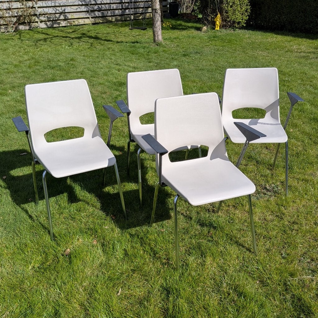4 vintage Ahrend de Cirkel stoelen Design Philippus Potter, Ophalen, Gebruikt, Kunststof, Vier