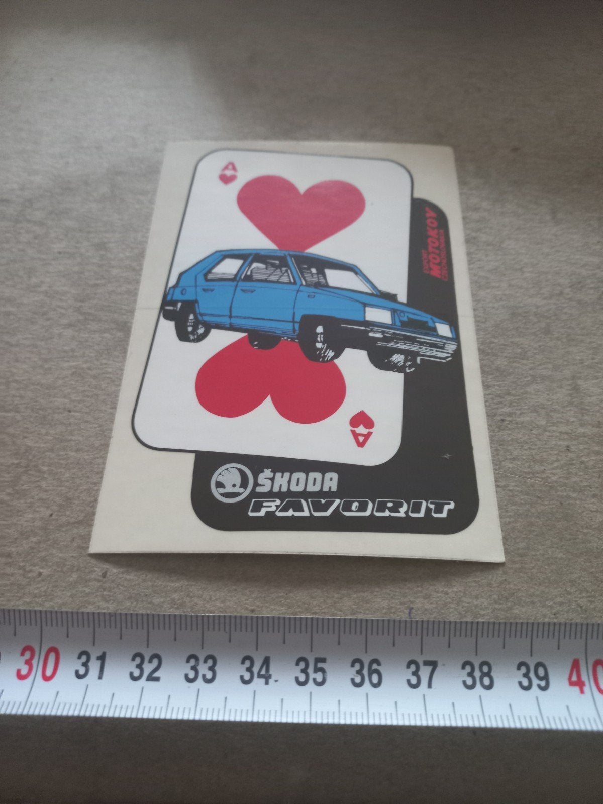Vintage Škoda Favorit speelkaart - Auto Motokov, Ophalen of Verzenden, Gebruikt