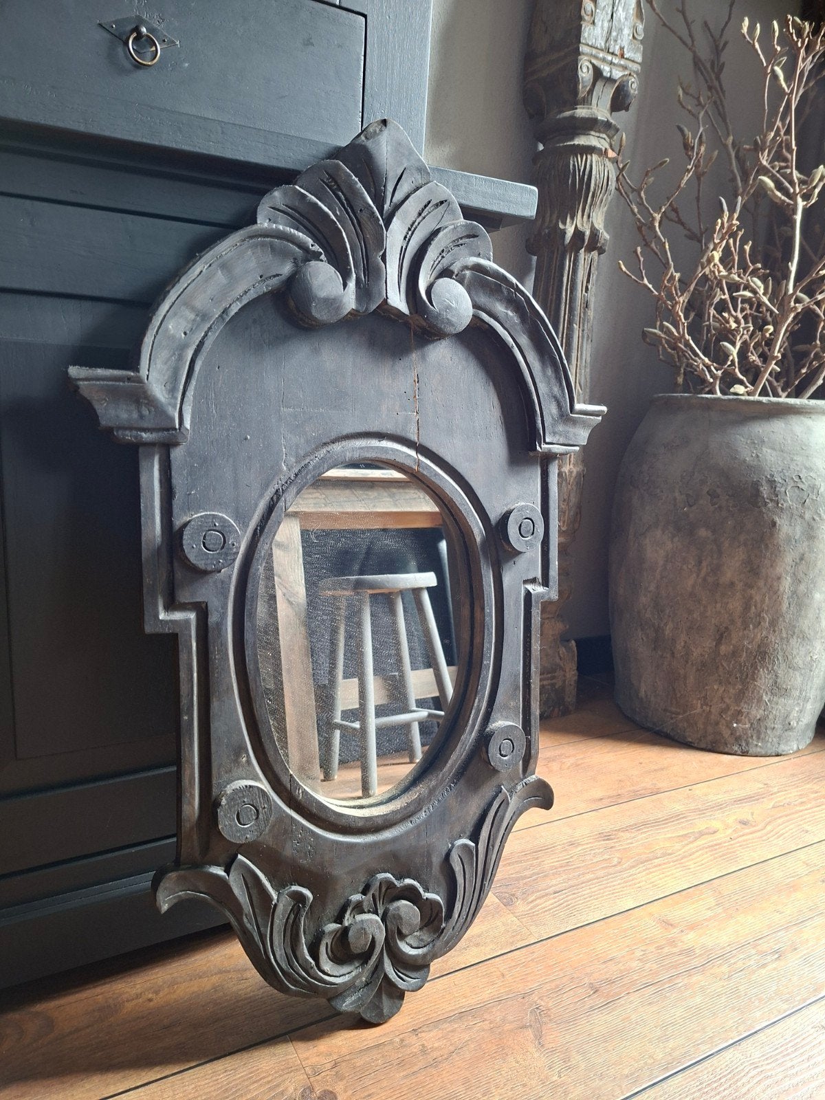 kuifspiegel hout, Ophalen, Rechthoekig, Minder dan 50 cm, Minder dan 100 cm