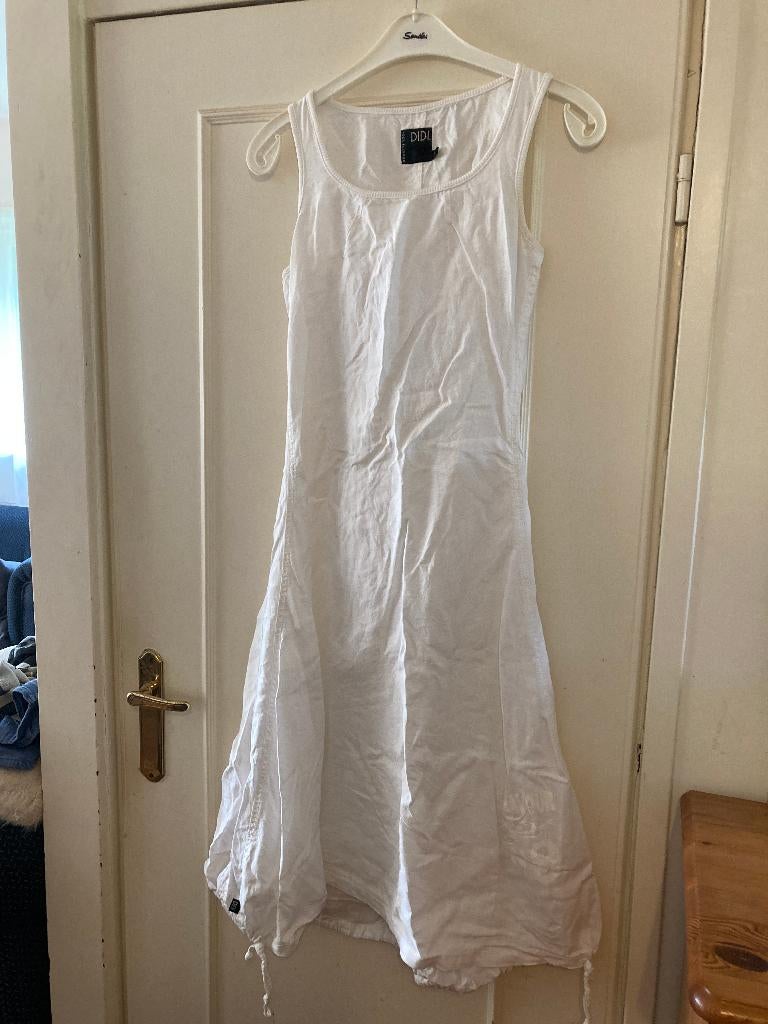 Zomerse witte lange linnen jurk van Didi, maat 1 S/M, Maat 38/40 (M), Wit, Didi, Ophalen of Verzenden
