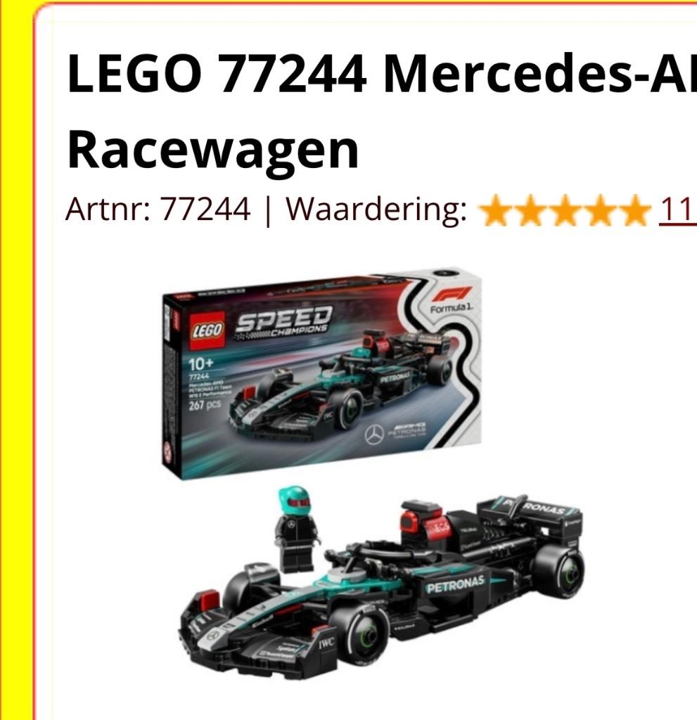 Lego 77244 Mercedes AMG F1 W 15, Ophalen of Verzenden, Nieuw, Complete set, Lego