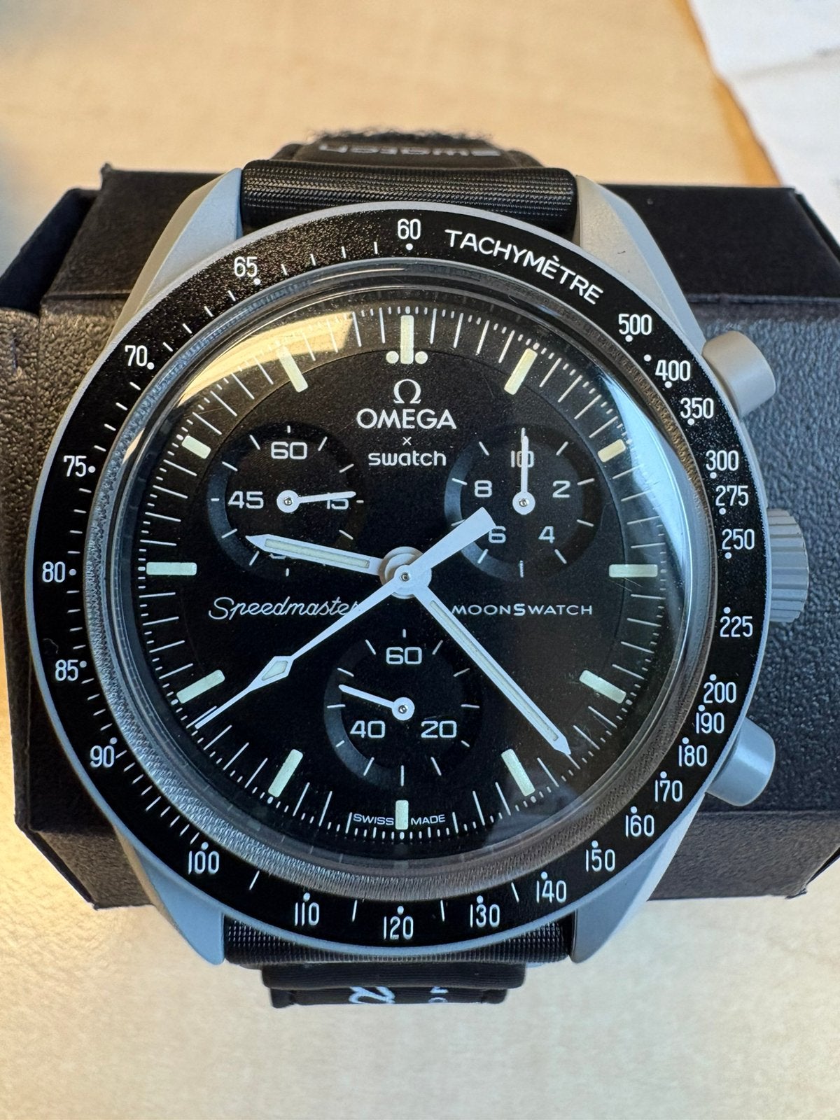 Omega swatch speedmaster moonswatch 100% origineel 179,50 e, Ophalen of Verzenden, Zo goed als nieuw, Omega