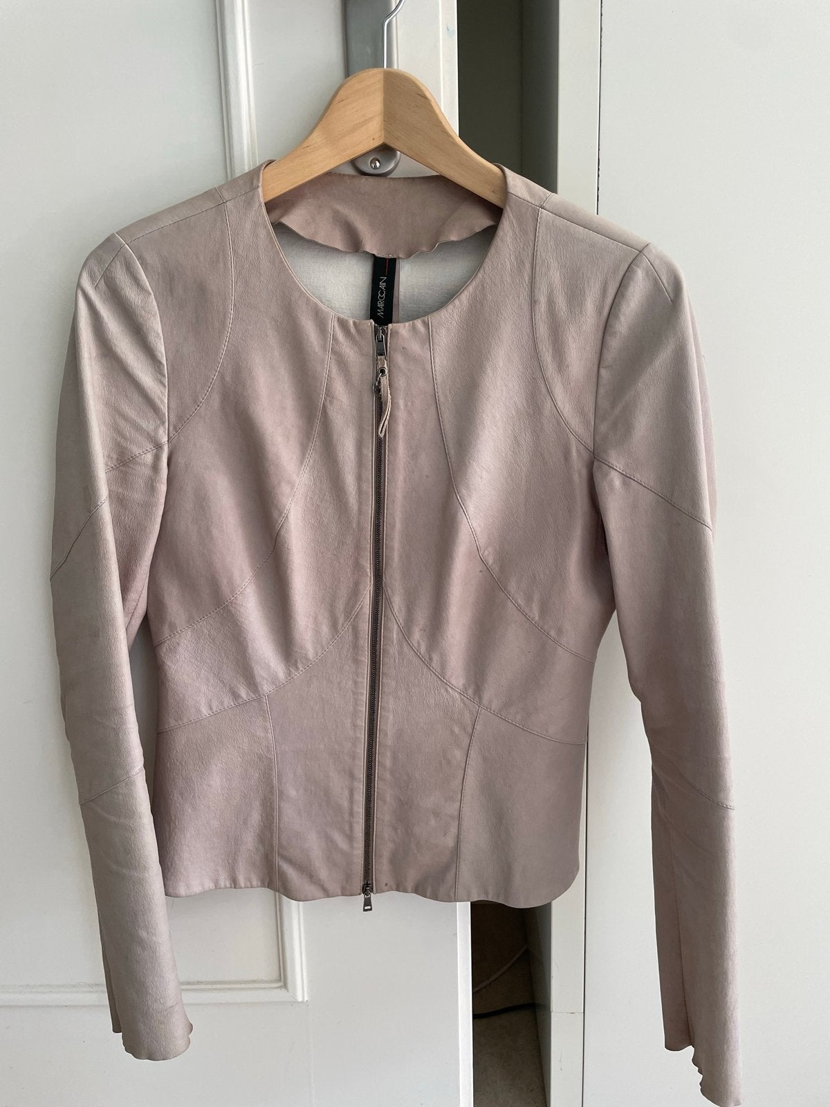 Marcain Leren Jasje - Stijlvol en Comfortabel, Ophalen of Verzenden, Gedragen, Maat 36 (S), Beige